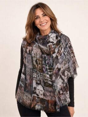 NWT Suzi Roher Marilyn Monroe Venice Art Scarf Wrap Made in Italy
